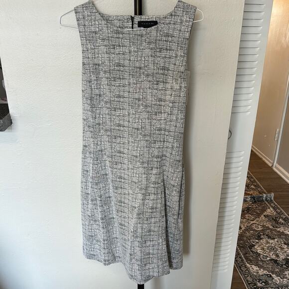 Tahari Black and White Sheath Midi Dress with Slit - Picture 1 of 1